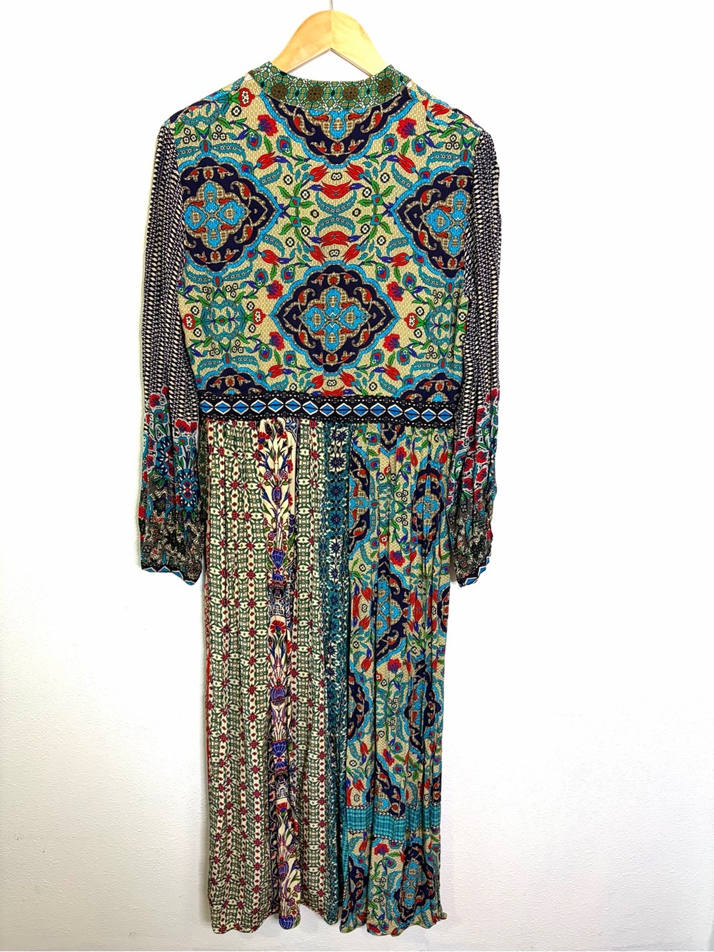 Anthropologie Bhanuni by Jyoti Bohemian Long Sleeve Maxi Dress 14 multicolor - Picture 11 of 13